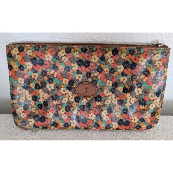 Lot of 3 Fossil Key Per Clutch Travel Pouches Pouch Wallet Zip Floral - Picture 4 of 16